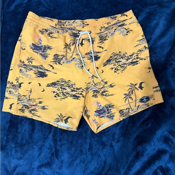 O'Neill Other - O’neil Yellow Tropical Print Swim Shorts
